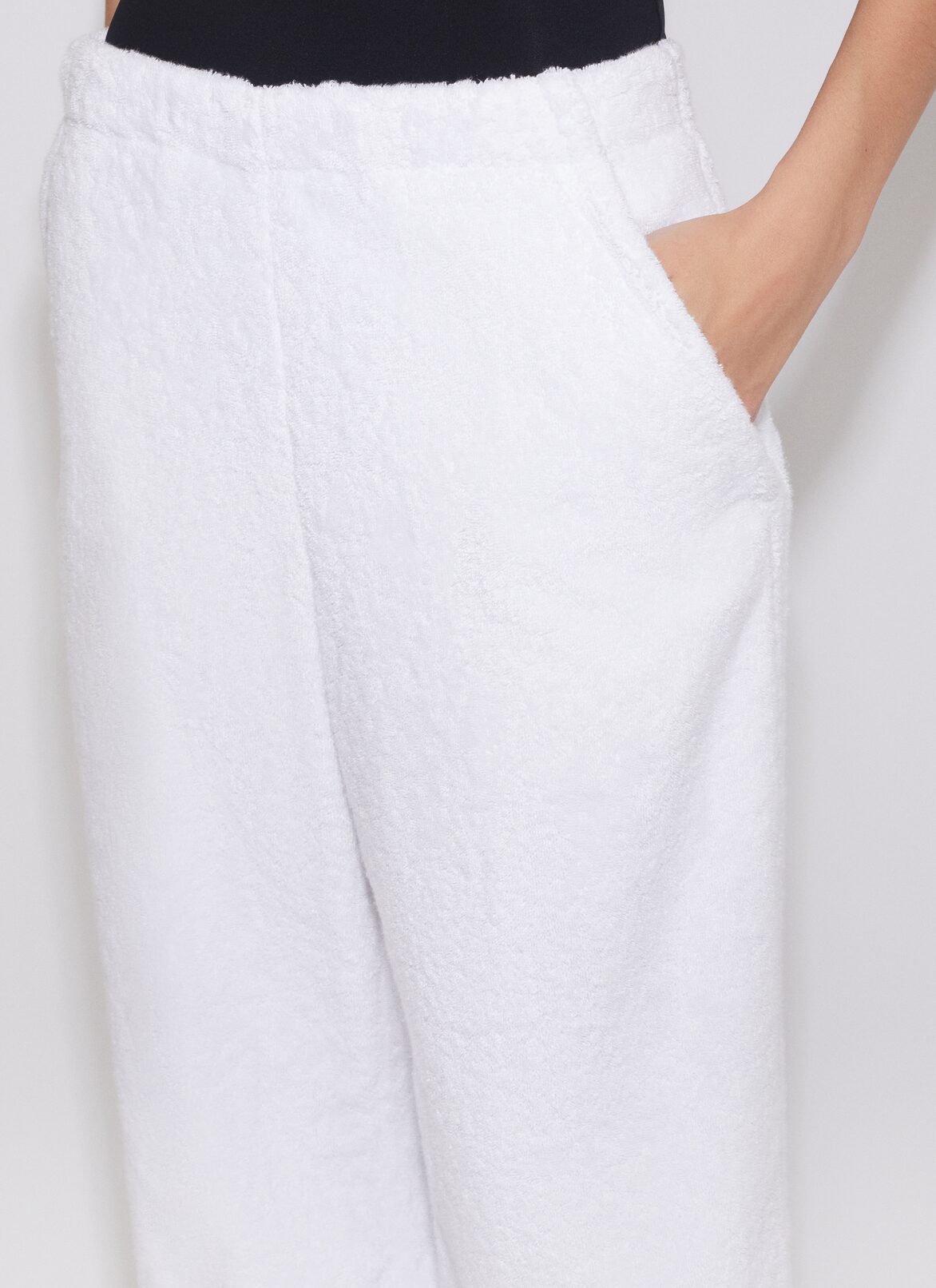 LOOSE PANTS IN COTTON TERRY ALAÏA WHITE LOOSE PANTS IN COTTON TERRY
